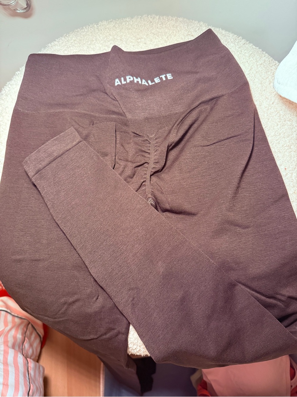 Alphalete Chocolate Brown High-Waist Scrunch Leggings